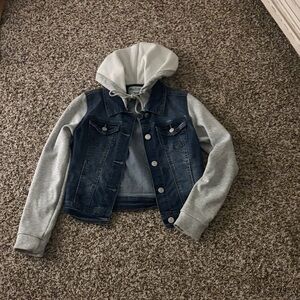 Wallflower Denim and Gray Hooded Jacket